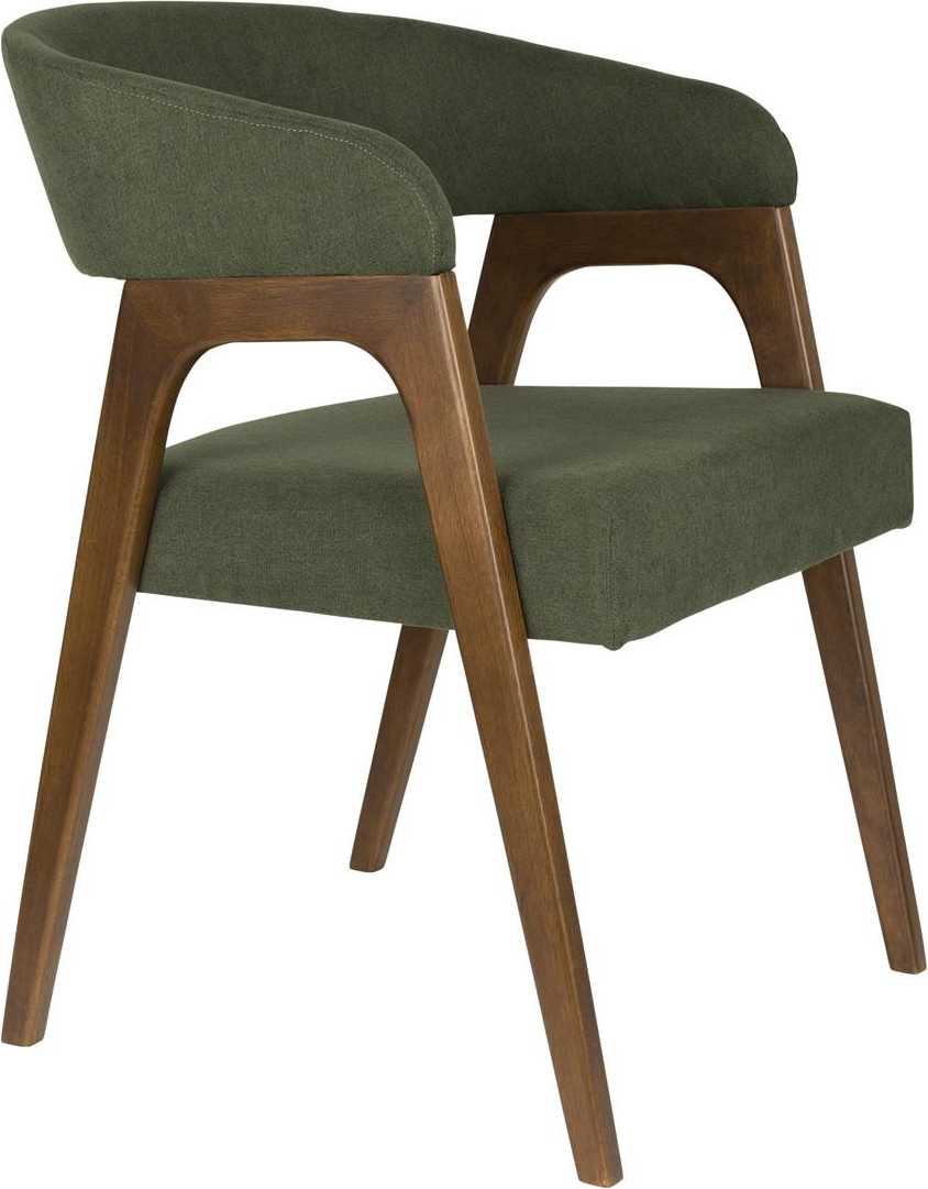 Adamello, Spisebordsstol med armlæn, Gråbrun, Stof (L: 58 x H: 74 x B: 54,5 cm.)