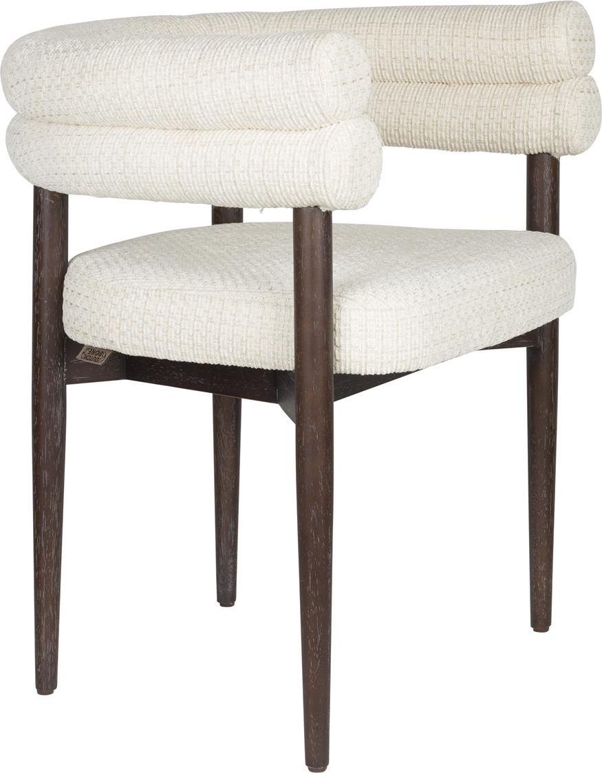 Spisebordsstol Dutchbone Chair polstret med armlæn polyester gummitræben perlemor