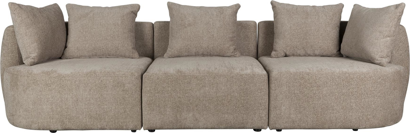 4-personers sofa Dutchbone Rocca stengrå polyesterstof 250 cm bred