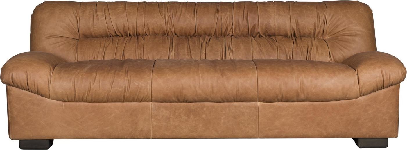 Modulsofa Dutchbone Douglas kastanjebrun koskind 3-personers Mid Century Modern gummitræ ramme
