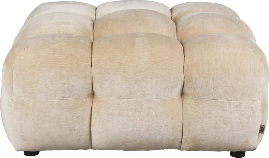 Skammel Dutchbone Hackman lysgrå polyester 100 x 100 x 45 cm