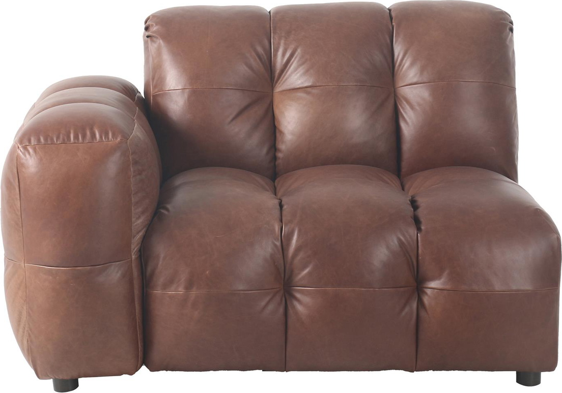 Element Modulsofa Mudderbrun Ægte Læder : 102 : : 132