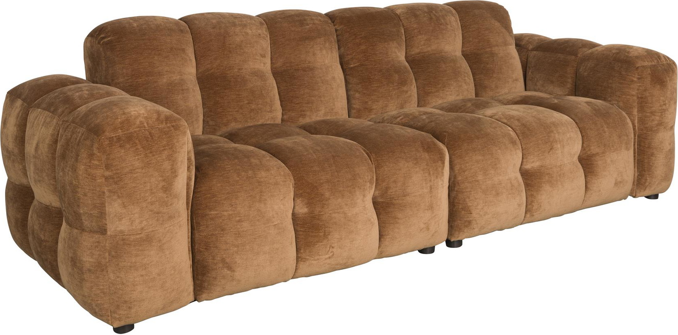 Hackman, 3-personers sofa, Kastanjebrun, Polyester (L: 102 x H: 84 x B: 264 cm.)
