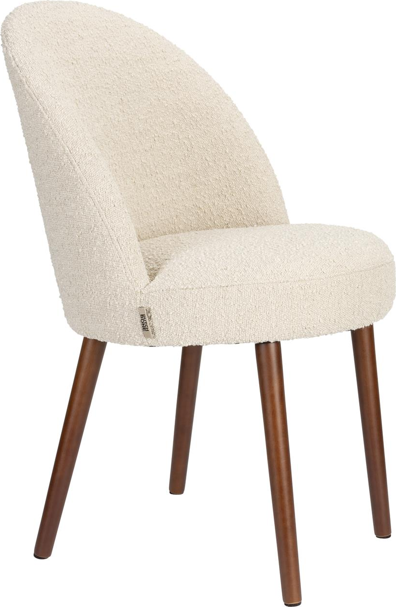 Spisebordsstol Dutchbone Barbara perlemor bouclé køkkenstol bøg sæt af 2 H84,5xB50xL60,5cm