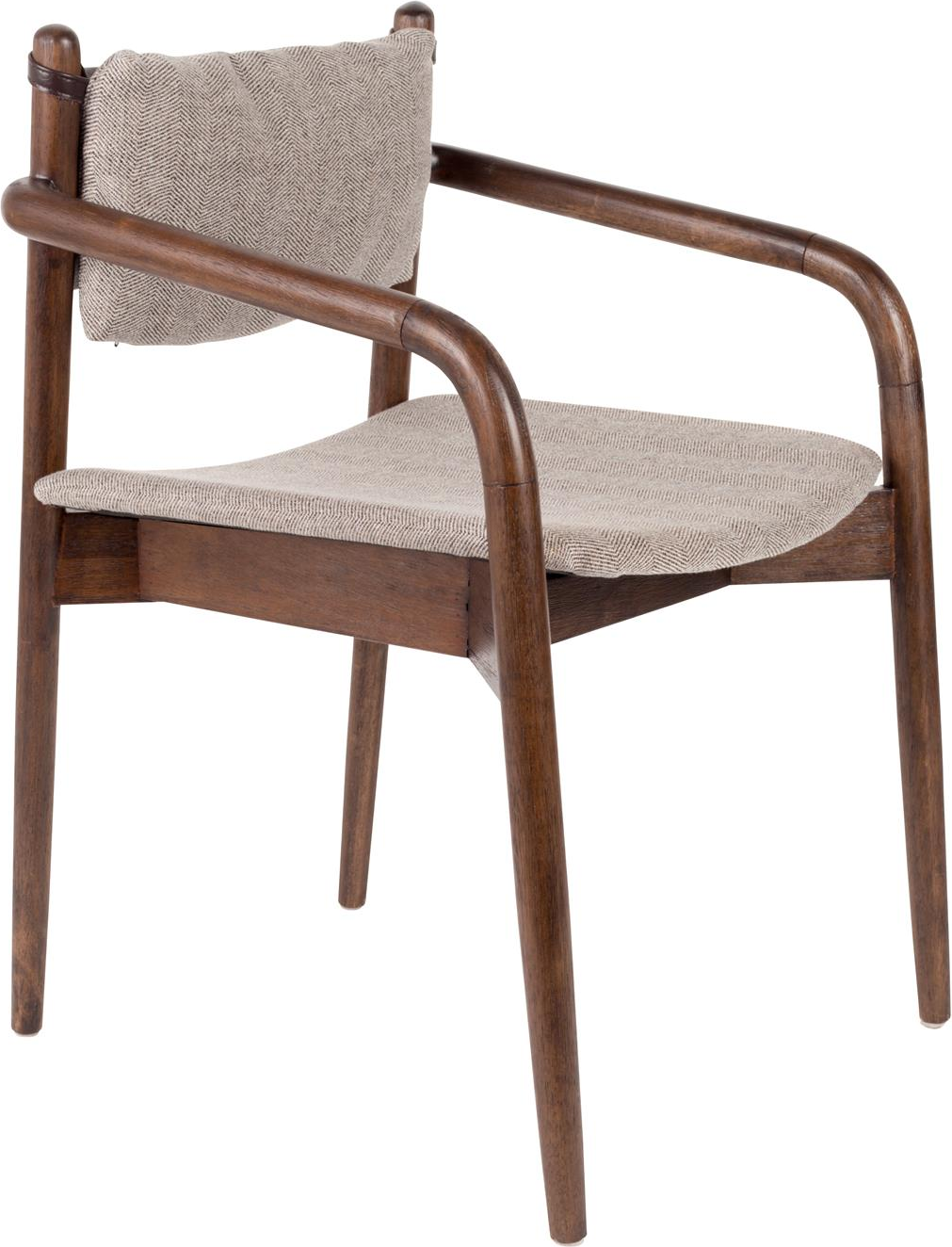 Torrance, Spisebordsstol med armlæn, Mudderbrun, Stof (L: 59 x H: 78,5 x B: 55 cm.)
