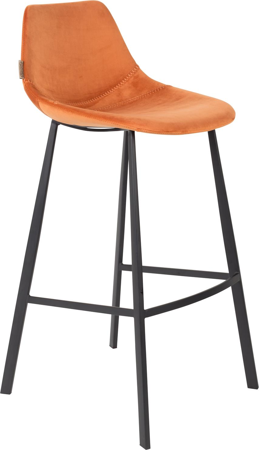 Barstol Dutchbone Franky brændt orange polstret polyester med sort stålramme