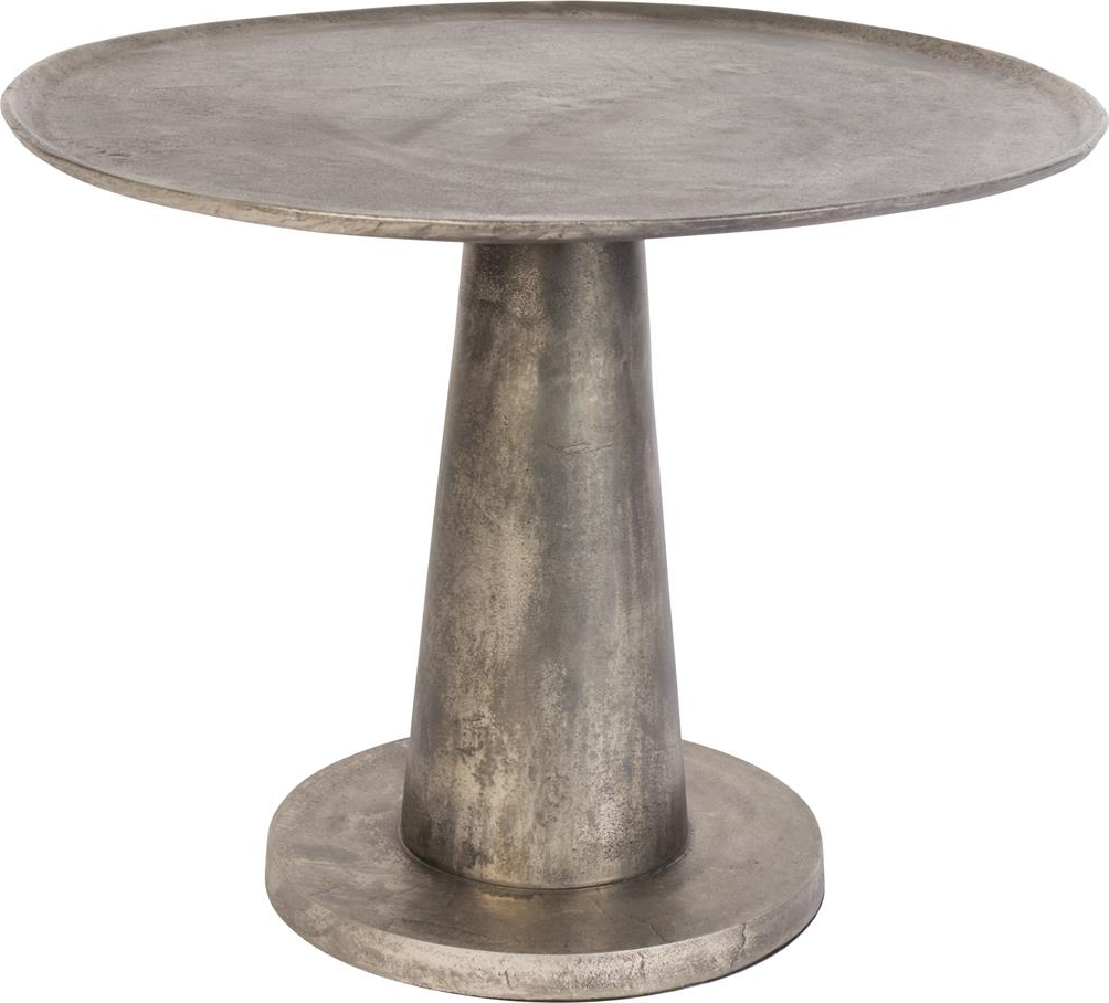 Sidebord til stuen og sofabord Dutchbone Brute i stengrå aluminium É63 cm H49,5 cm vintage