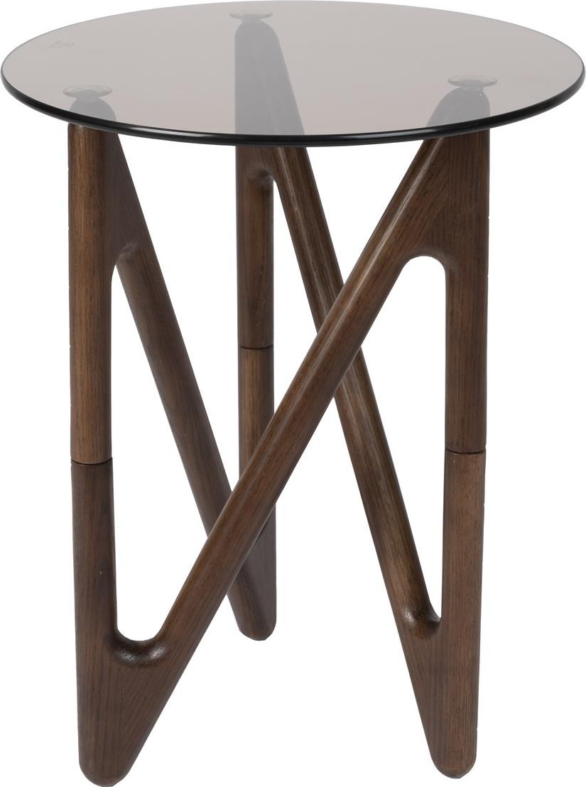 Sidebord Dutchbone Naia É40 x H50 cm Glas/Egetræ Kaffe