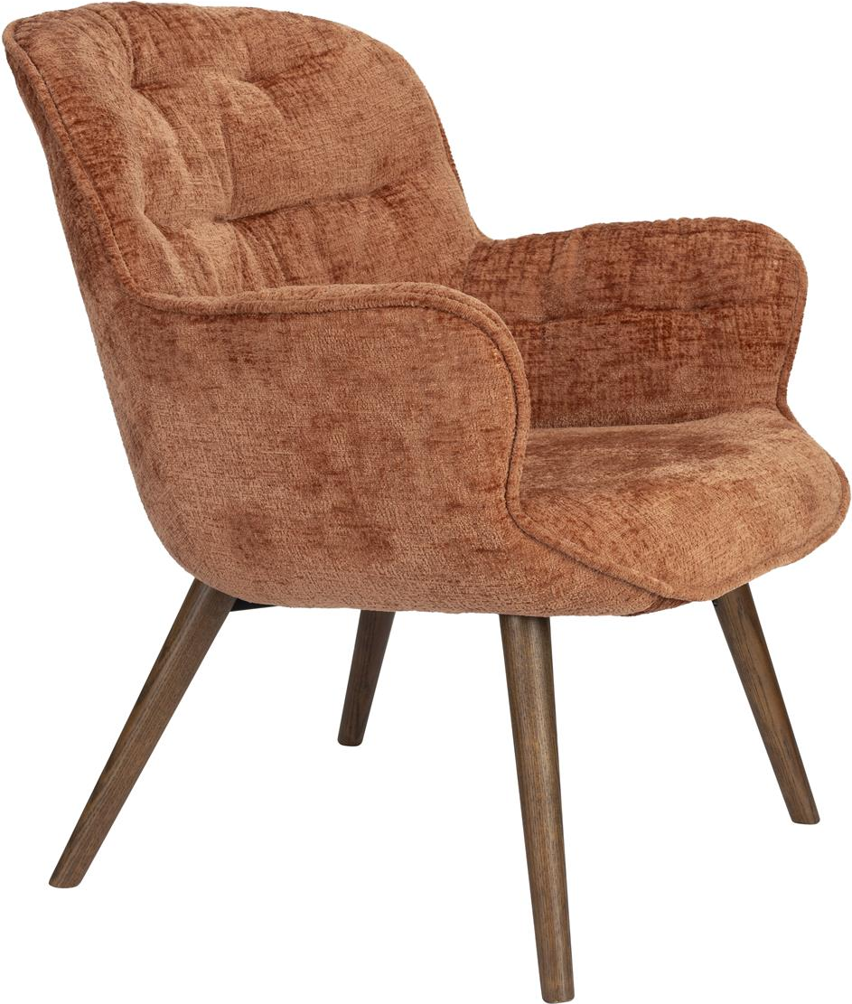 Lenn, Loungestol, Rødlig brun, Polyester (L: 74,5 x H: 82 x B: 67 cm.)