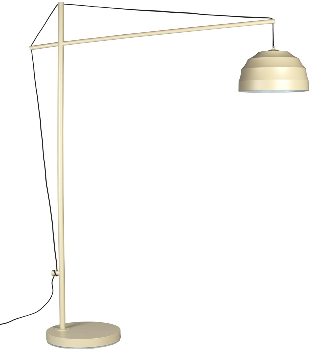 Gulvlampe/standlampe Dutchbone Liwa lysgrå metal justerbar bue H180 E27 LED