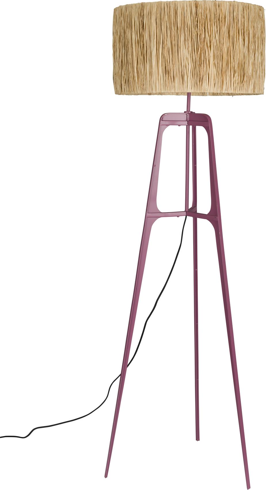 Gulvlampe Dutchbone Afra raffia jernstel lilla É48 cm H157 cm