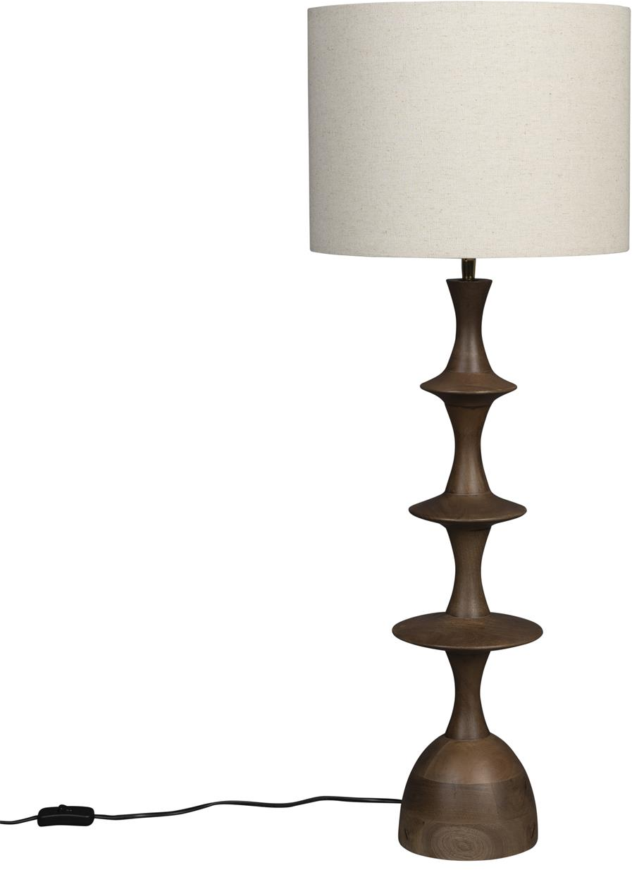 Bordlampe Dutchbone Cath mangotræ lysgrå H90 É34 cm vintage