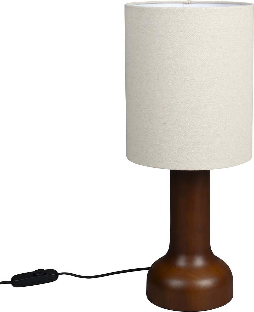 Bordlampe Dutchbone Jones É25 x H60 cm lysegrå gummitræ linned dæmpbar E27-fatning