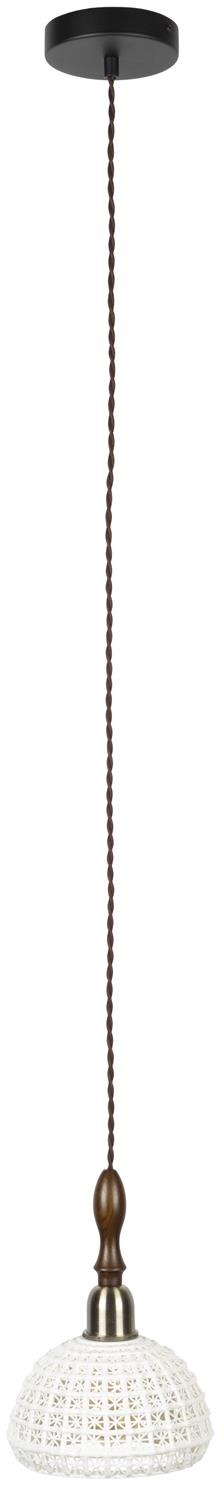 Pendellampe Dutchbone Poppy É19 cm, H150 cm offwhite keramik  –  dæmpbar retro design