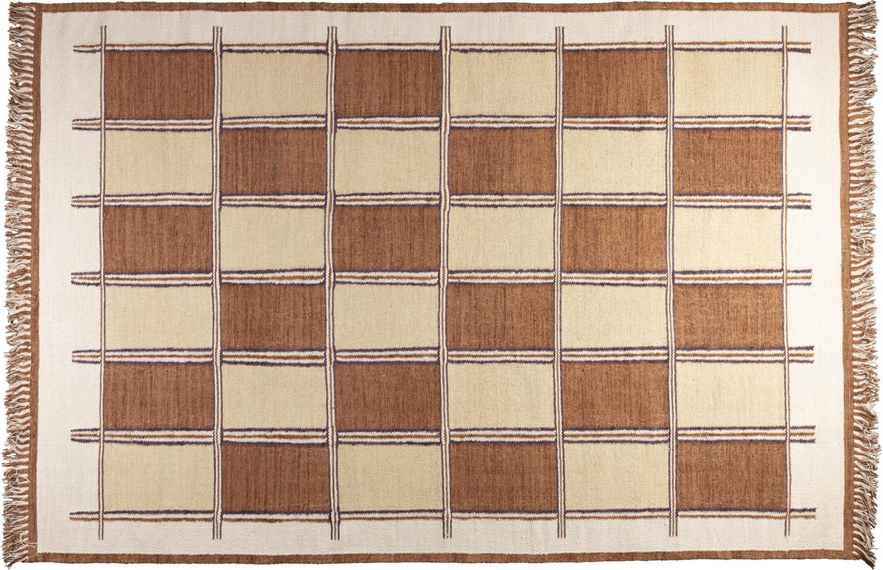 Gulvtæppe Dutchbone Gambit 160×230 cm  –  perlemor 100% bomuld med asymmetrisk mønster