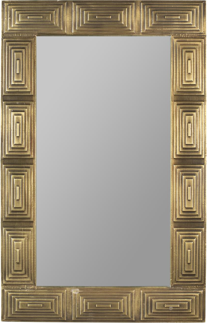 Vægspejl Dutchbone Volan 110 x 70 cm Art Deco guld MDF