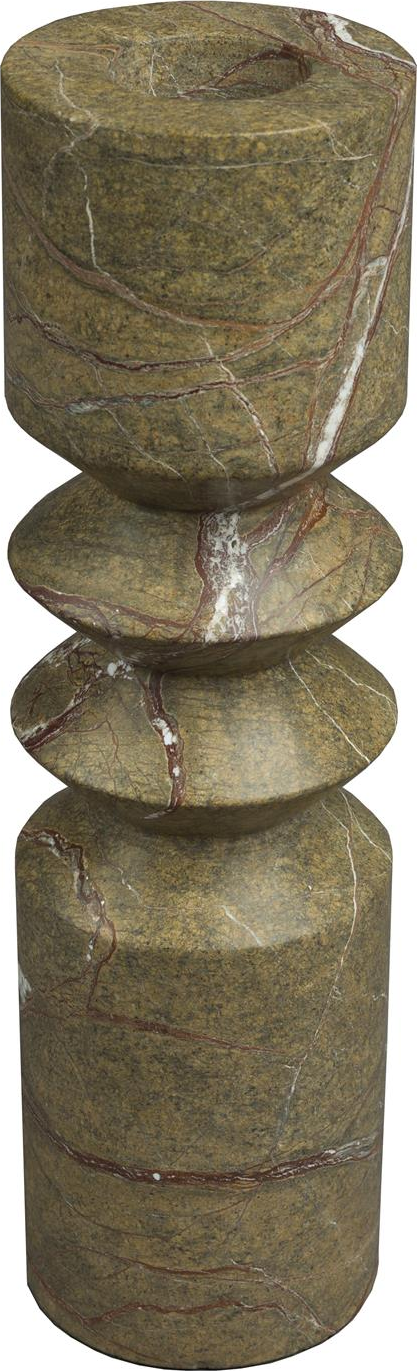 Lysestage Dutchbone Satpura massivt marmor gråbrun É9 x H32 cm