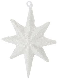 Ornament, hvid, H9,4x7x1,3 cm