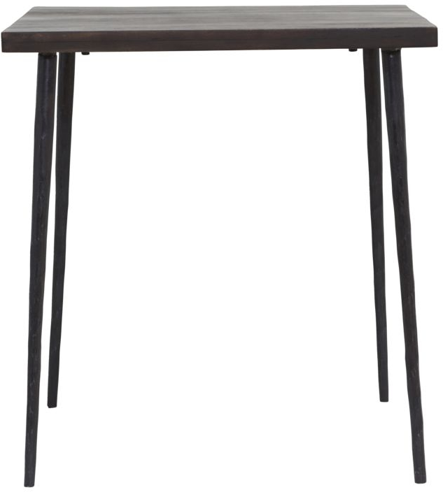 Se Slated, Spisebord, sort, H76x70x70 cm, mangotræ, jern hos Likehome.dk