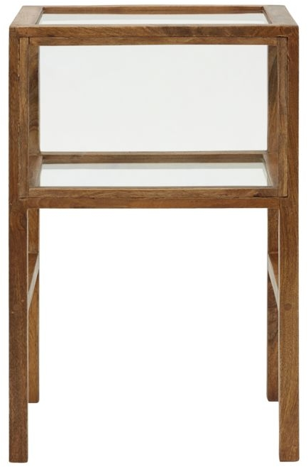 Billede af Montre, Sidebord, antik brun, H60x28x38 cm, mangotræ, glas
