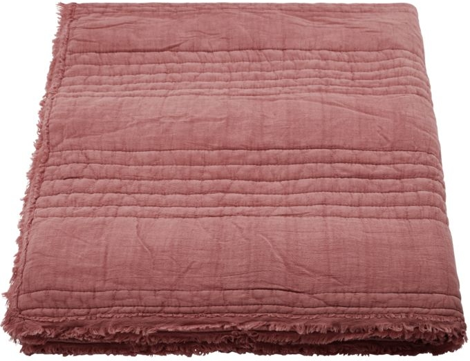 Se House Doctor - Quilt Tæppe - Ruffle - Dusty Berry - 130x180 Cm hos Likehome.dk