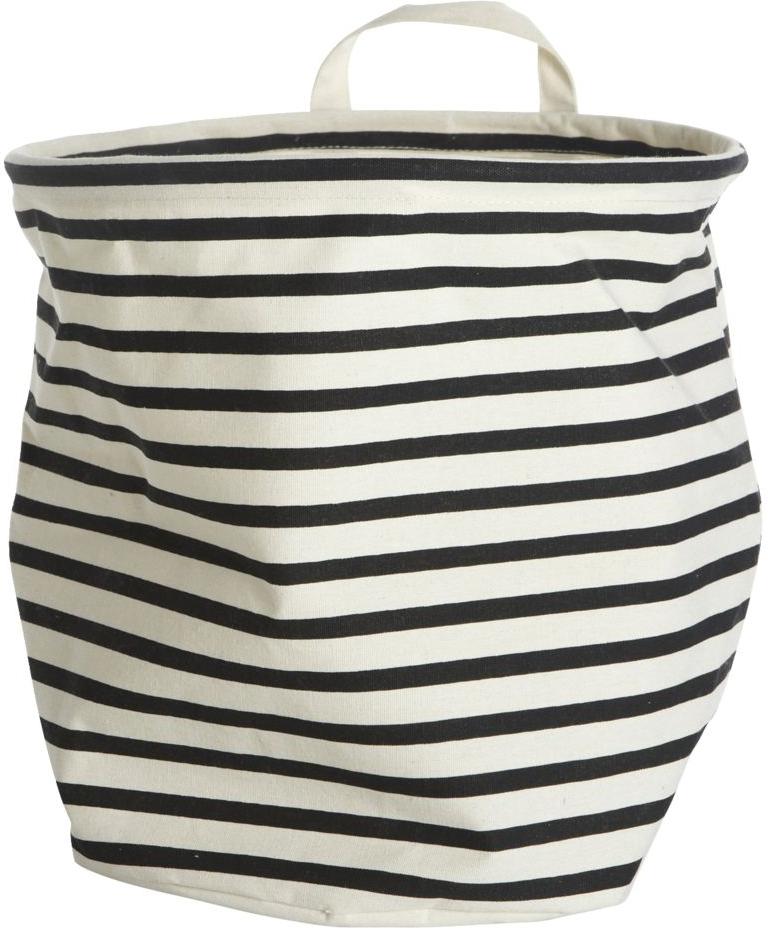 Stripes, Vasketøjskurv, sort/hvid, H30x30 cm