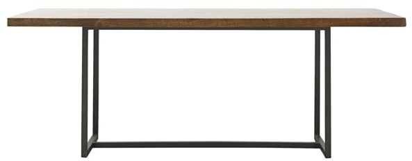 Se Kant, Spisebord, mørkebrun/sort, H74x90x200 cm, mangotræ, metal hos Likehome.dk