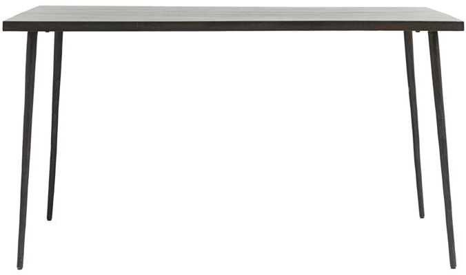 Se Slated, Spisebord, sort, H76x80x140 cm, mangotræ, jern hos Likehome.dk