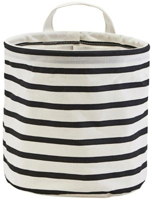 Stripes, Vasketøjskurv, sort/hvid, H20x20 cm