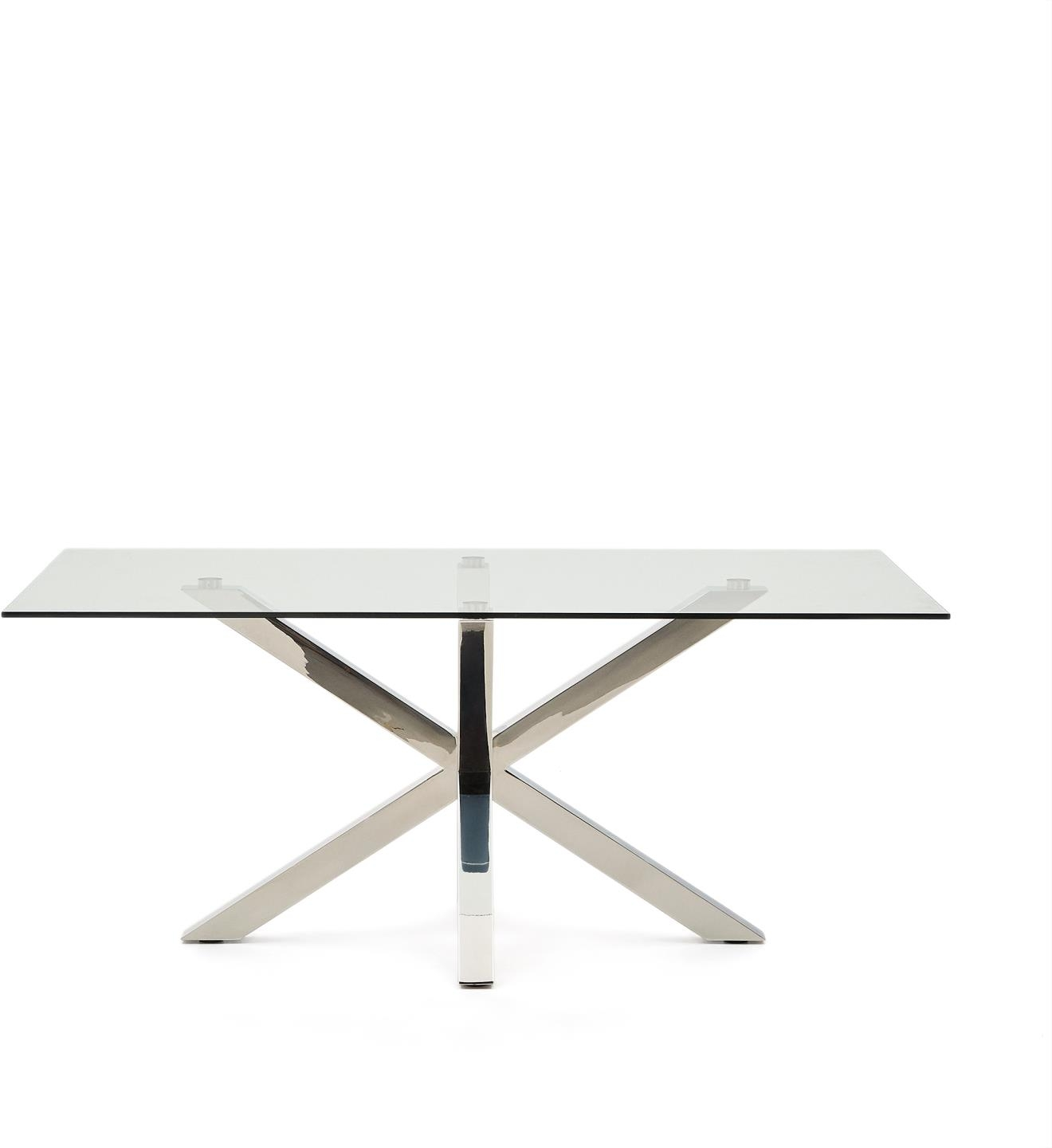 Argo, Spisebord, klar/sølv, H75x180x100 cm, glas