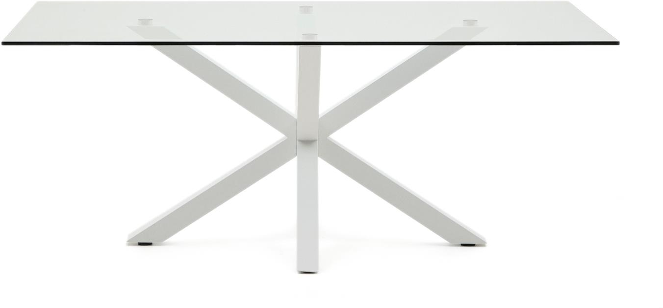 Argo, Spisebord, klar/hvid, H75x200x100 cm, glas
