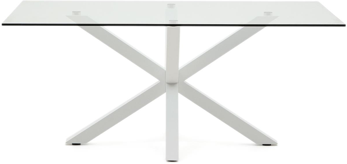 Argo, Spisebord, klar/hvid, H75x180x100 cm, glas
