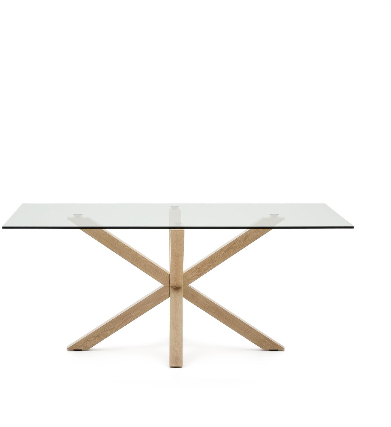 Argo, Spisebord, klar/natur, H75x180x100 cm, glas
