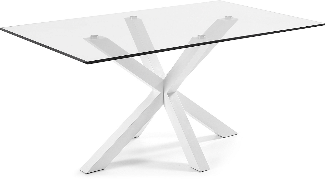 Argo, Spisebord, klar/hvid, H75x160x90 cm, glas