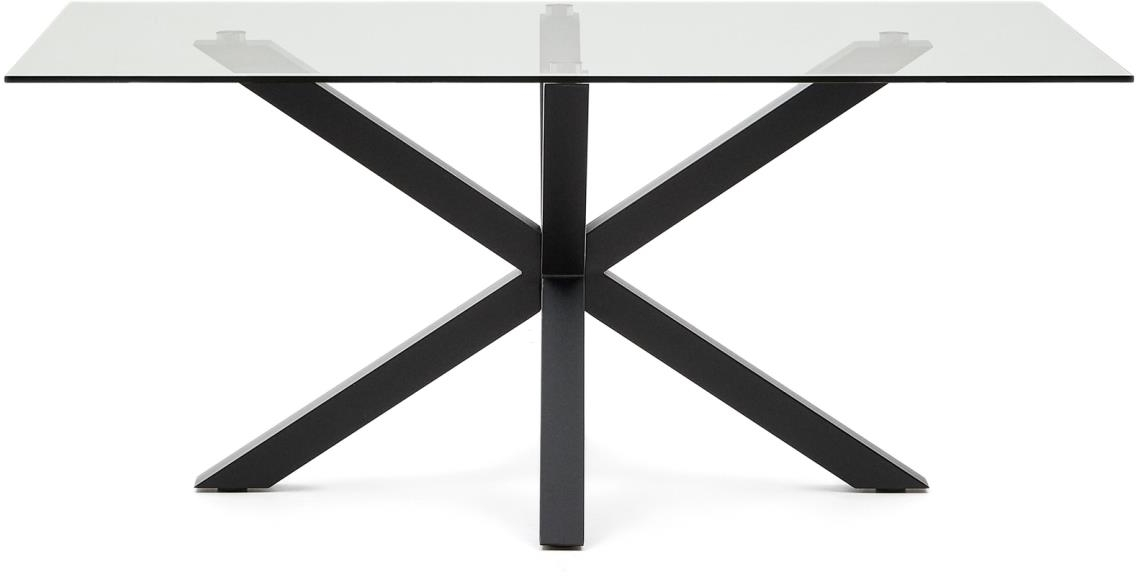 Argo, Spisebord, klar/sort, H75x160x90 cm, glas