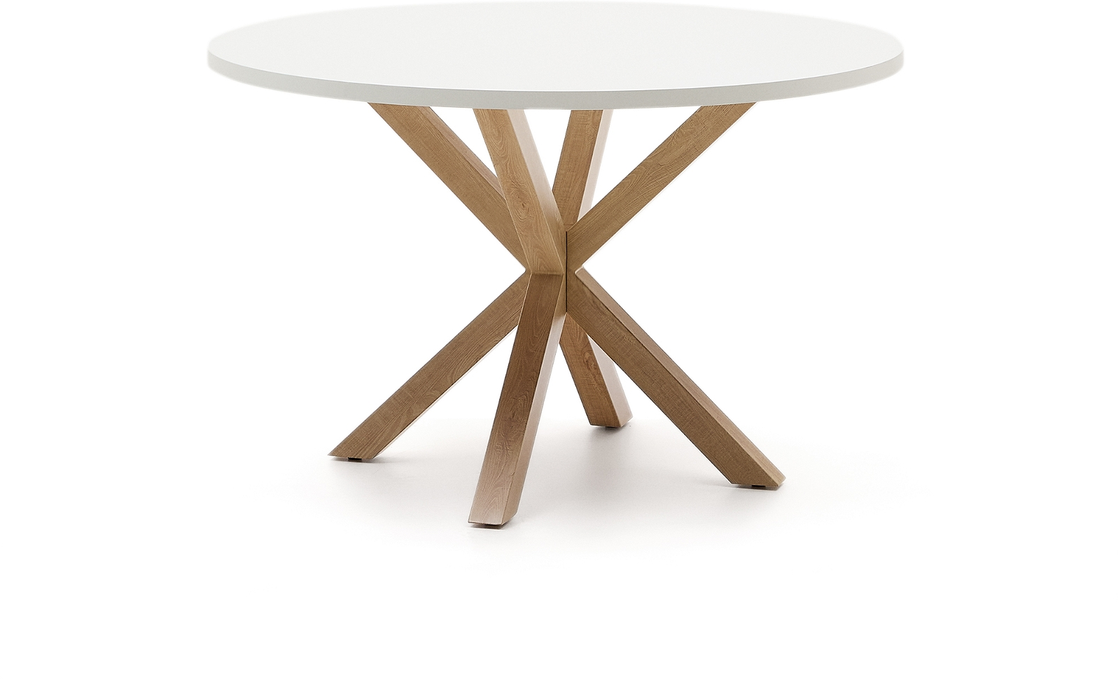 Arya, Rundt spisebord, hvid, H74,5x120x120 cm, fremstillet træ, stål