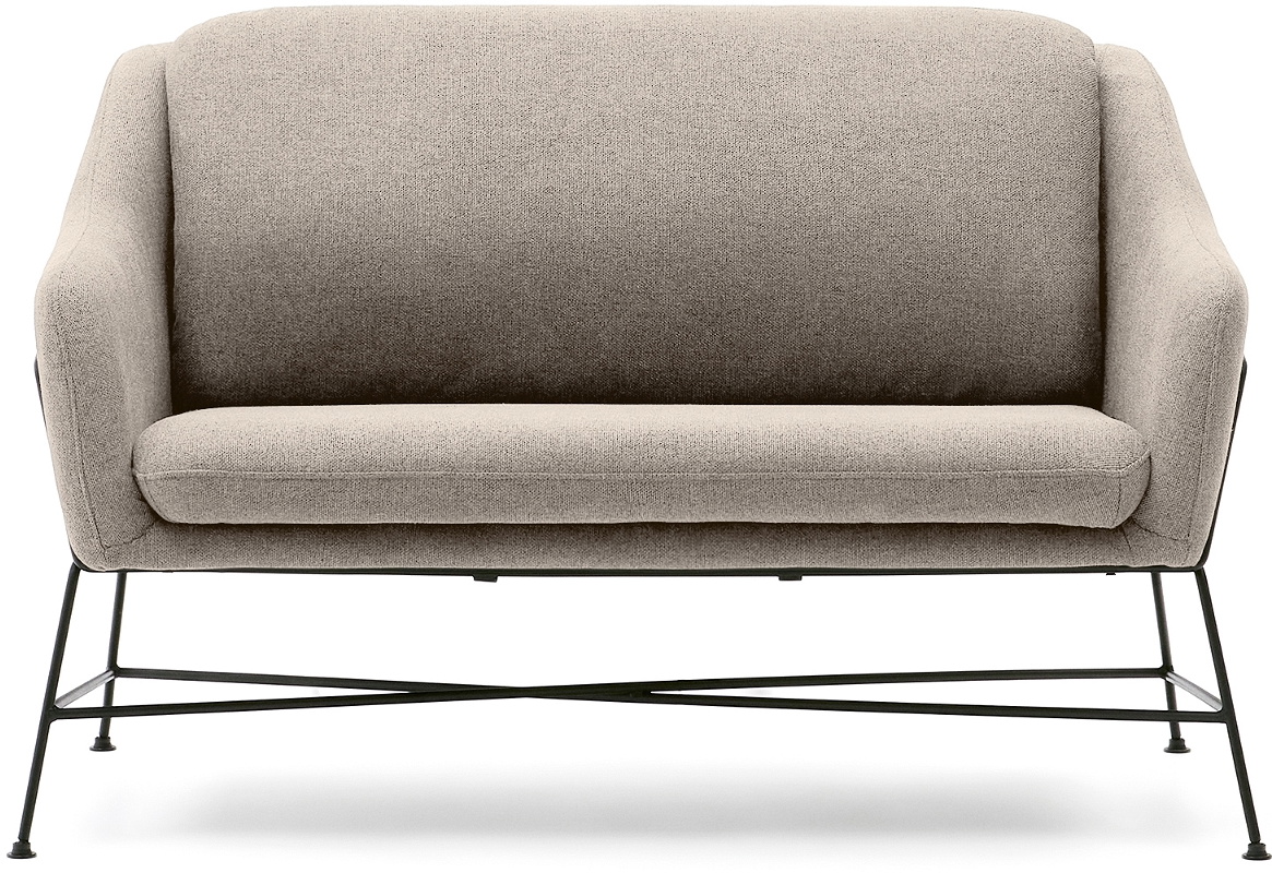 Brida, 2-personers sofa, beige, H82x128x73 cm, stof