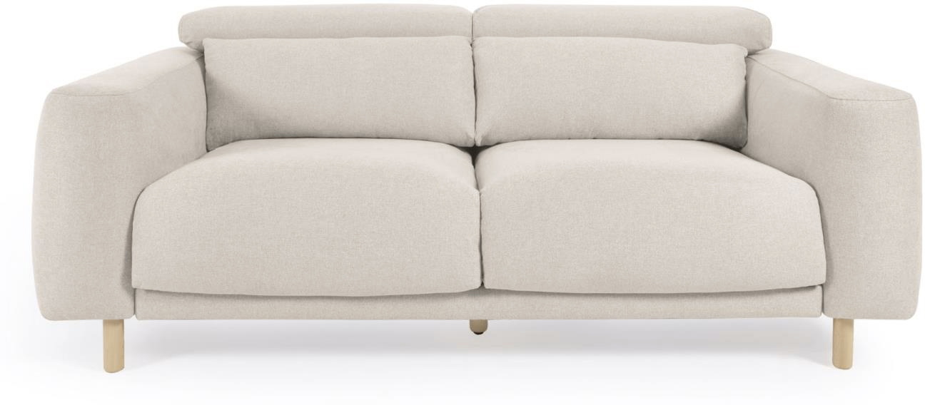 Singa, 3-personers sofa, råhvid, H98x215x114 cm, fyrretræ, pu-skum