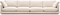 Gala, 6-personers sofa, beige, H87x390x105 cm, stof