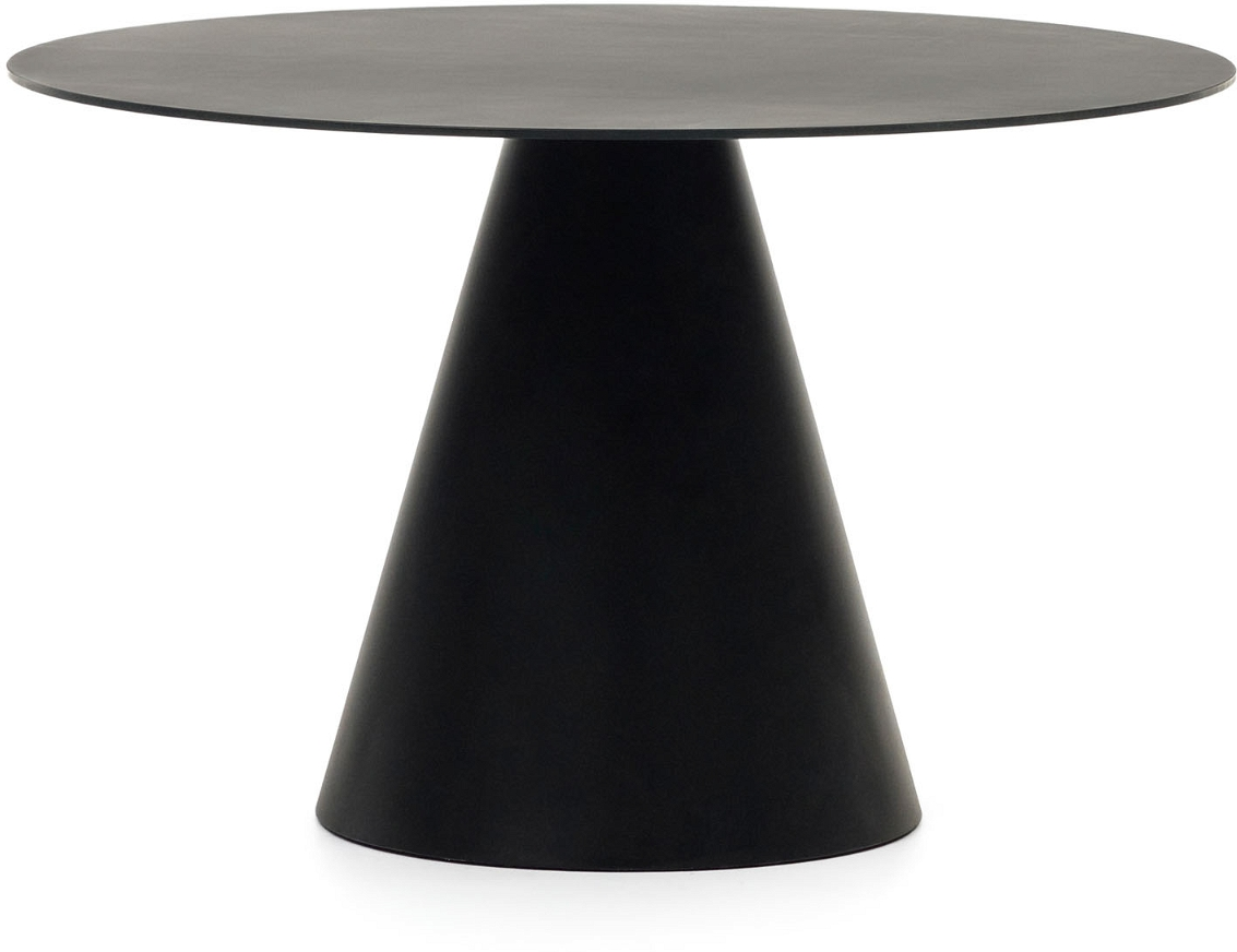 Wilshire, Rundt spisebord, sort, H75x120x120 cm, hærdet glas, stål