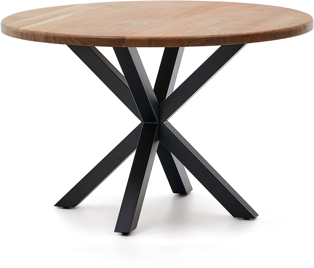 Arya, Rundt spisebord, flerfarvet, 120x120 cm, akacietræ