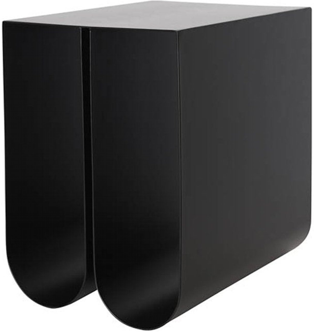 Billede af Curved, Sidebord, sort, H36x35,5x26 cm, stål