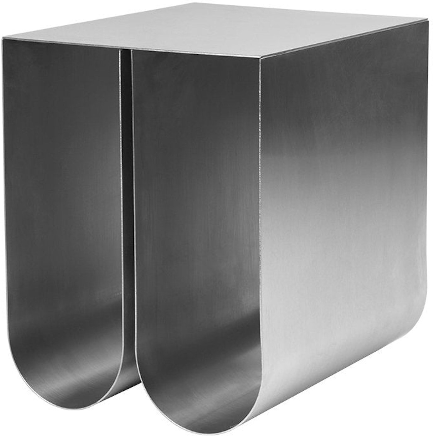 Billede af Curved, Sidebord, sølv, H36x35,5x26 cm, stål