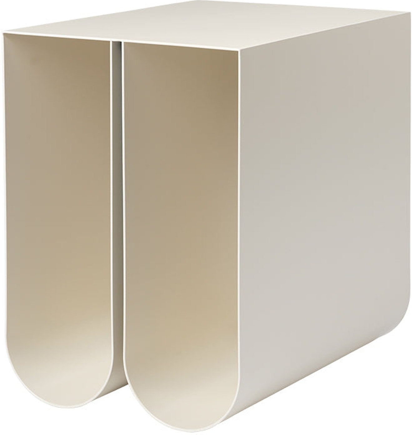 Billede af Curved, Sidebord, beige, H36x35,5x26 cm, stål