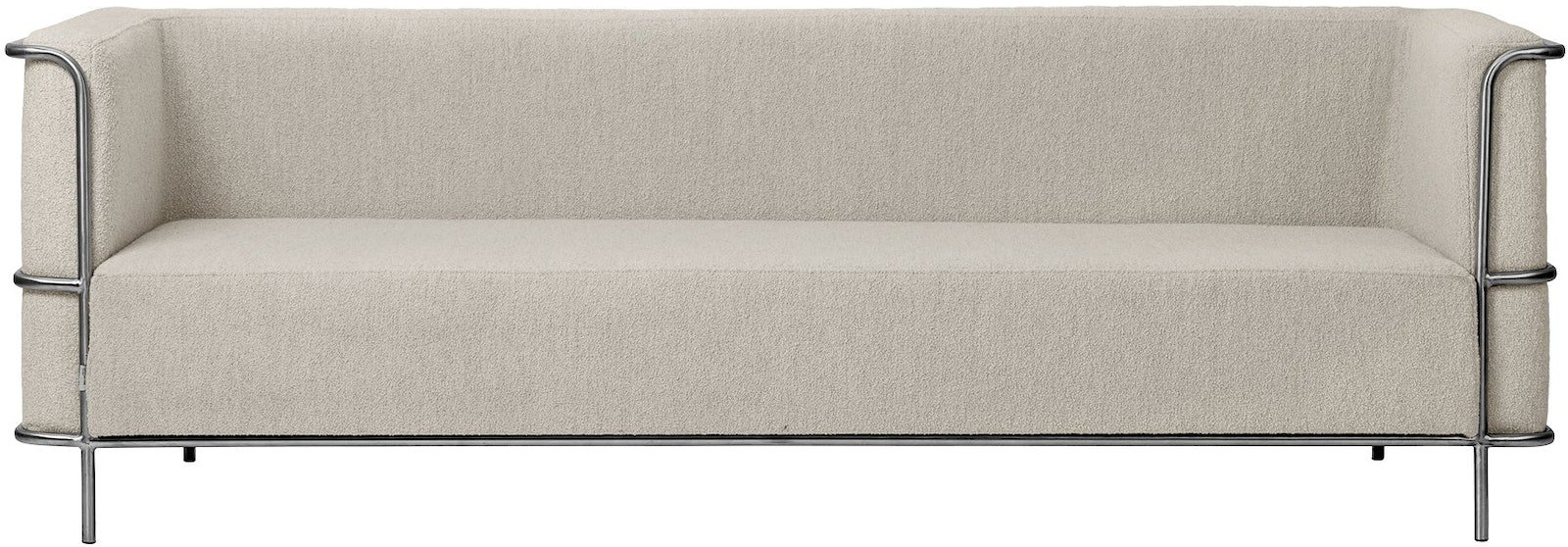 Modernist, 3-personers sofa, beige, H70x77x220 cm, rustfrit stål, bouclé