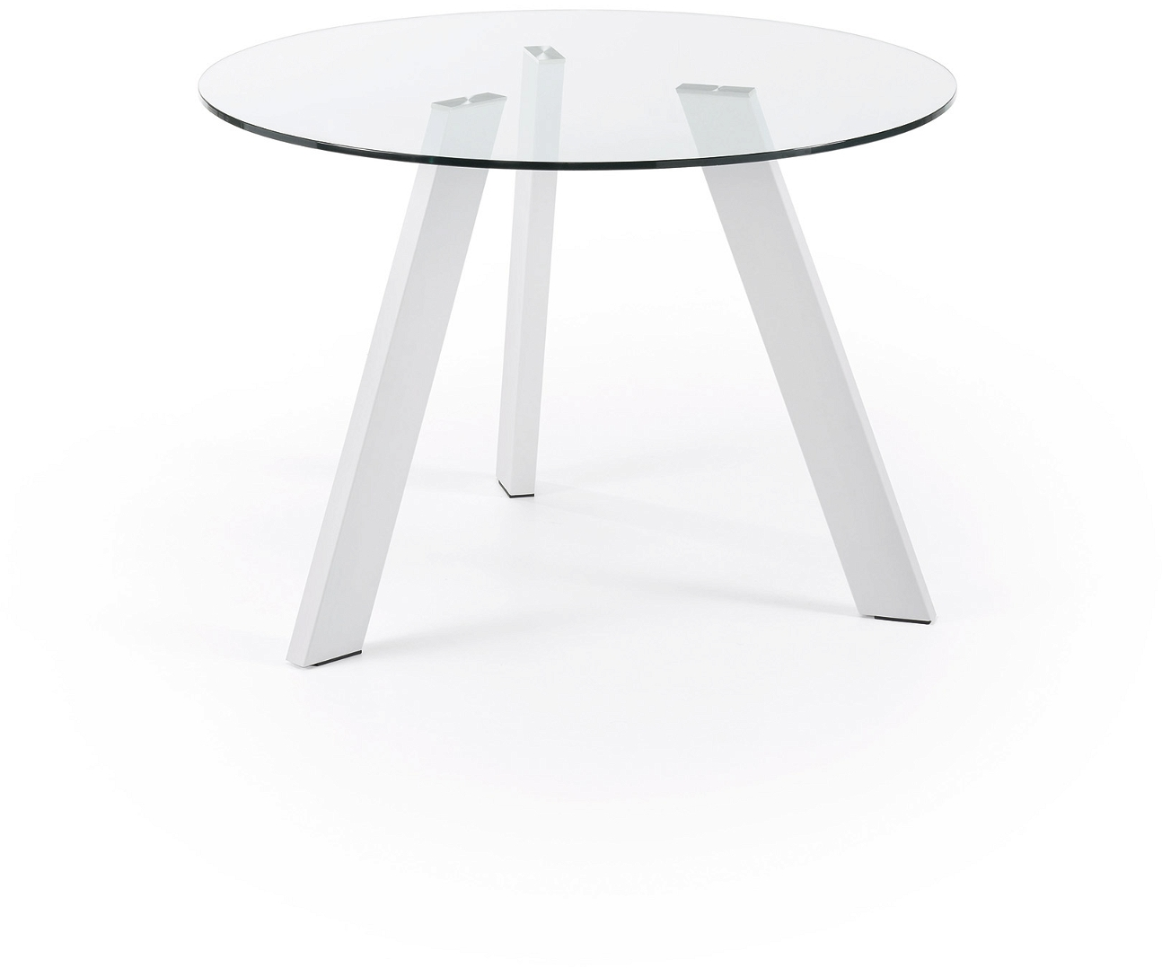 Carib, Spisebord, klar/hvid, H75x110x110 cm, glas