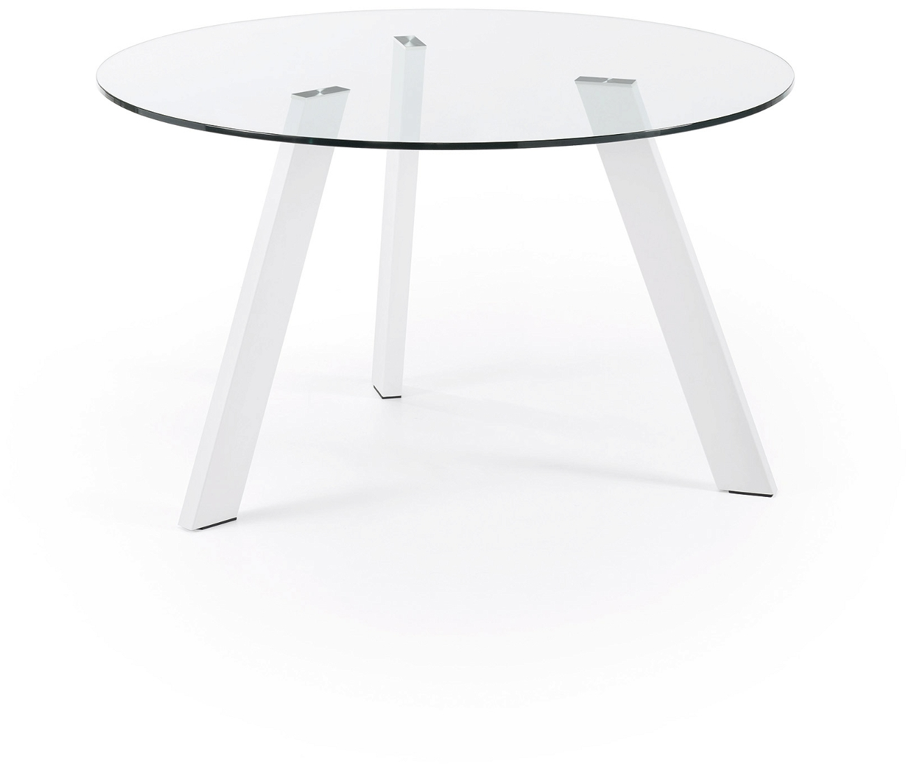 Carib, Spisebord, klar/hvid, H75x130x130 cm, glas