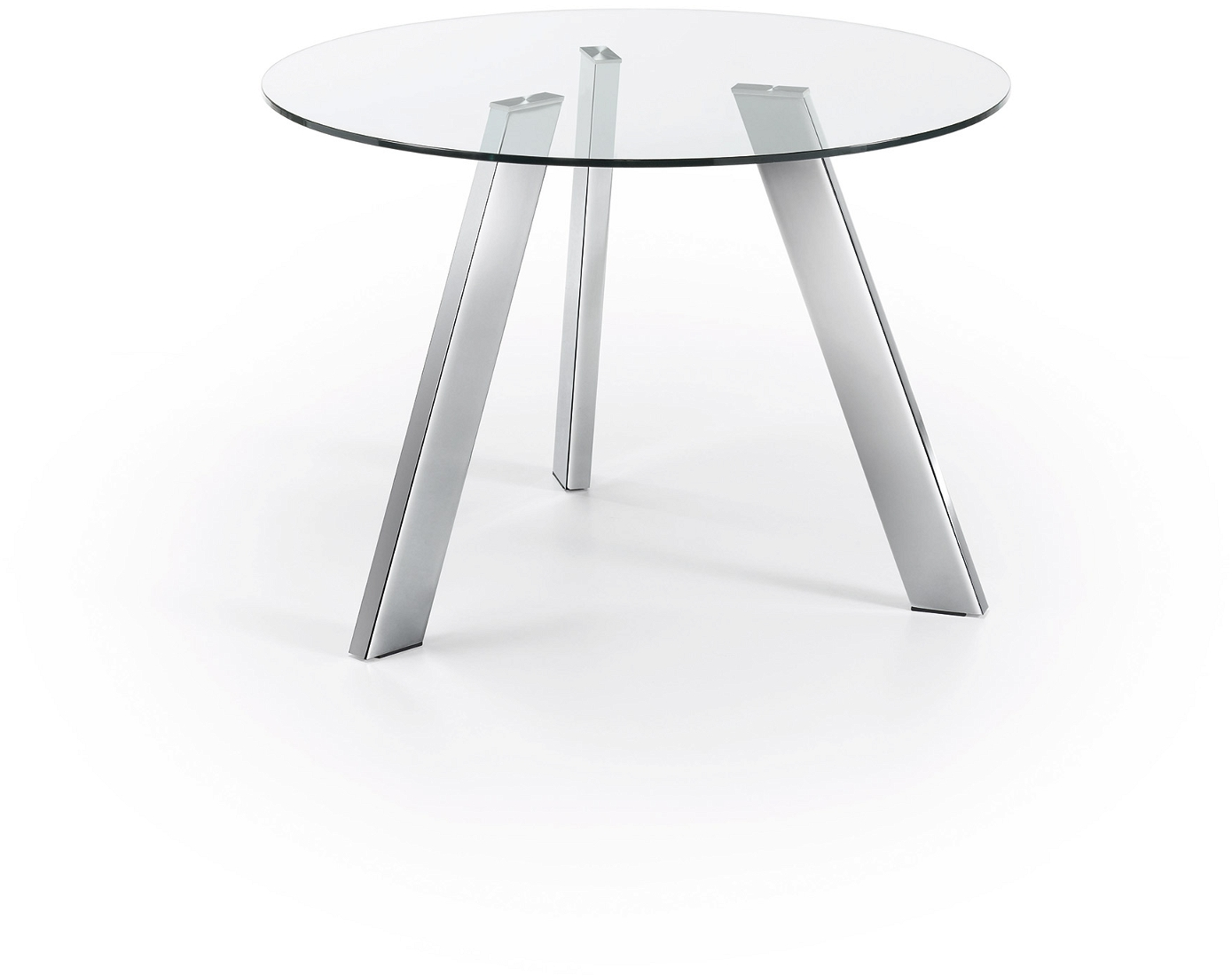 Carib, Spisebord, klar/sølv, H75x110x110 cm, glas