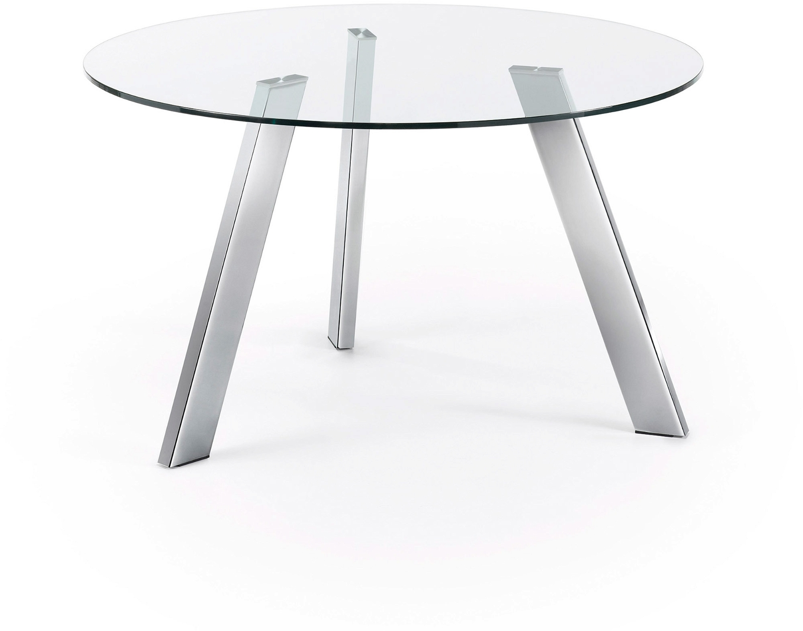 Carib, Spisebord, klar/sølv, H75x130x130 cm, glas