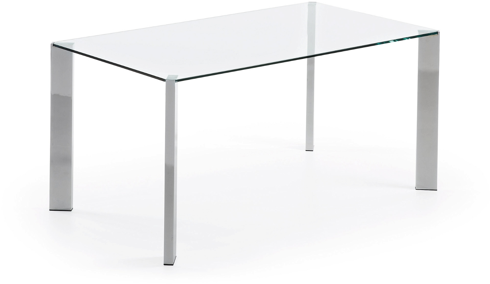 Spot, Spisebord, klar/sølv, H75x162x92 cm, glas